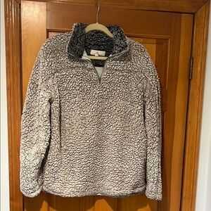 Thread & Supply- Cozy Gray Sherpa Pullover Sweater